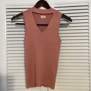 Pink V-neck Sweater Top